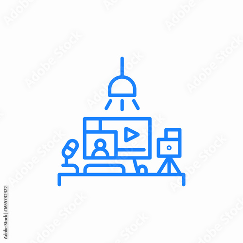 live stream setup studio icon sign vector