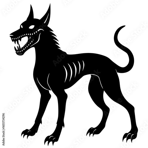 Black Hellhound Dog Illustration