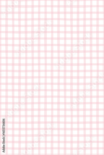 Hand drawn seamless pattern gingham soft pink