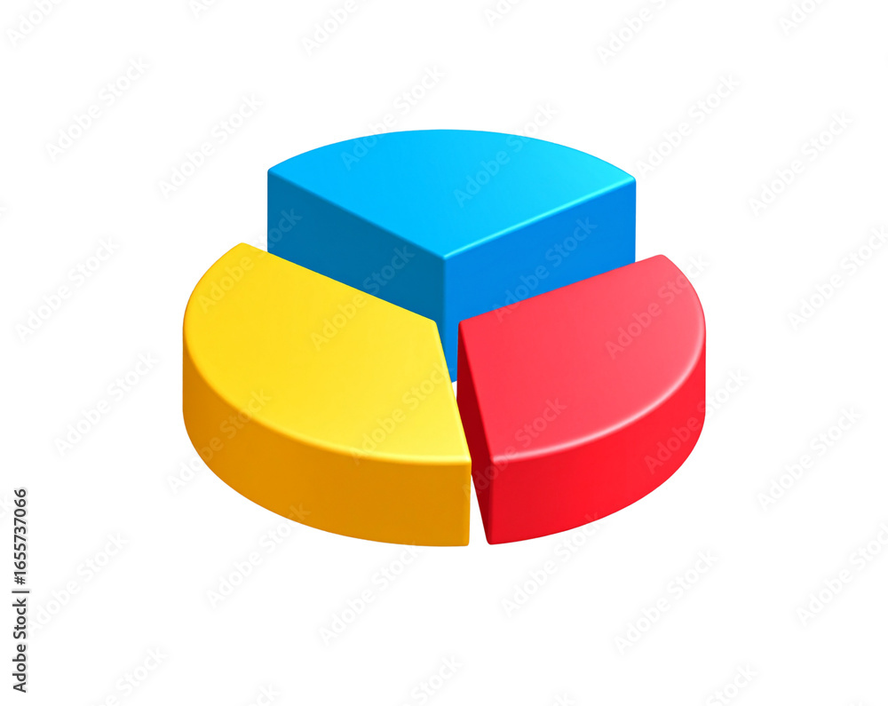 Fototapeta premium Minimalist Flat Pie Chart Icon, isolated on a transparent background