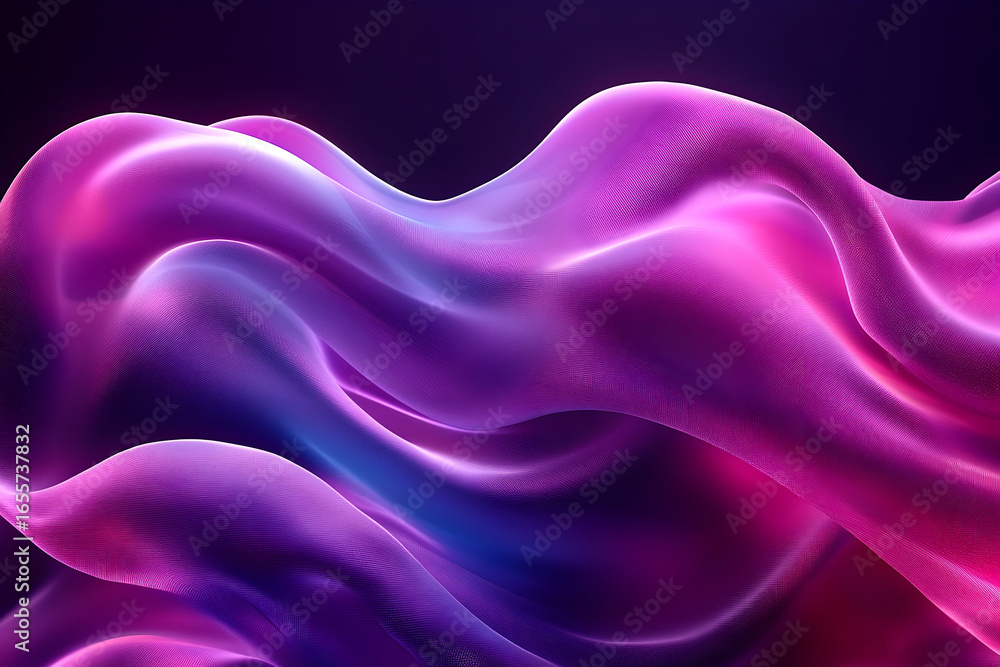 Fototapeta premium Abstract Purple and Blue Wave Digital Art