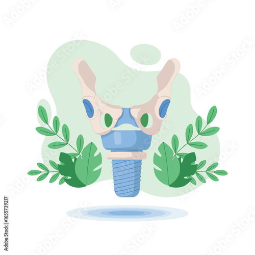 Natural Cervical Spine Implant Illustration.