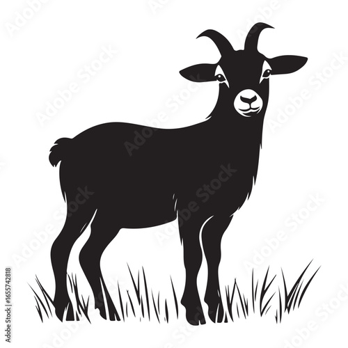 goat head Vector, goat vector illustration, goat head emblem design, Goat silhouette