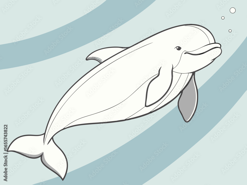 Obraz premium Dolphins, whales, underwater life, wild animals, animals in the sea, vector