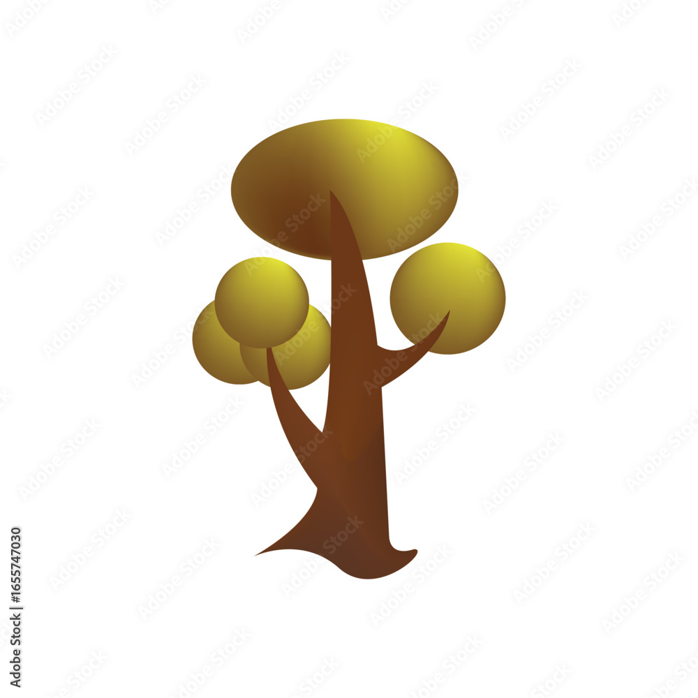 Fototapeta premium Hand Drawn Cartoon Plant Tree Vector