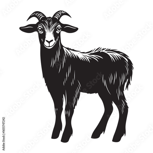 goat head Vector, goat vector illustration, goat head emblem design, Goat silhouette