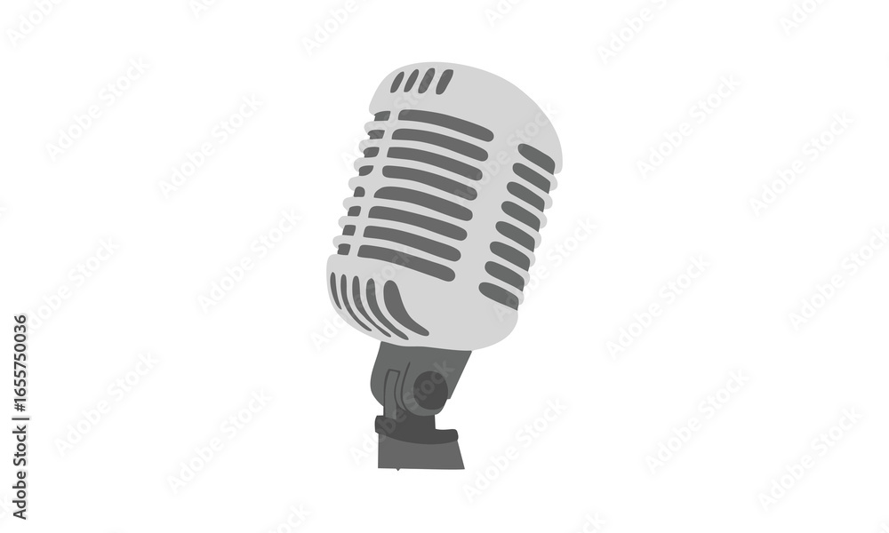 Fototapeta premium flat illustration of retro old classic radio microphone for broadcasting