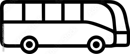 City bus side view with open doors on white background