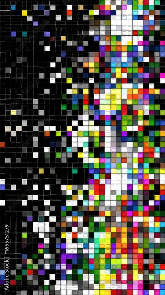 Fototapeta premium Abstract pixelated portrait, vibrant colors