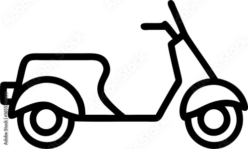 Modern scooter or moped side view illustration on white background