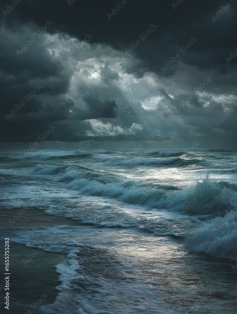 stormy ocean waves under dark dramatic skies image stormy ocean waves under dark dramatic skies image