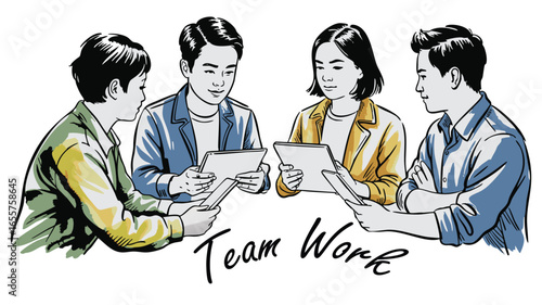 Diverse group of young professionals collaborating and discussing ideas around a table