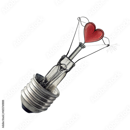 Bright idea heart inspires creative spark and innovative thinking for passionate projects