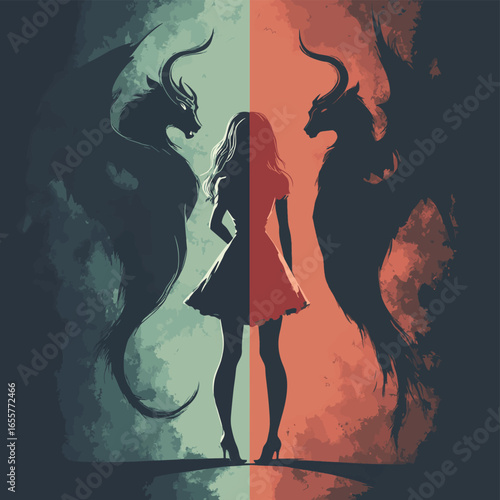 A woman torn between angel and devil. Moral choices, pangs of conscience