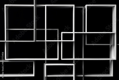Abstract geometric overlapping rectangles on black background