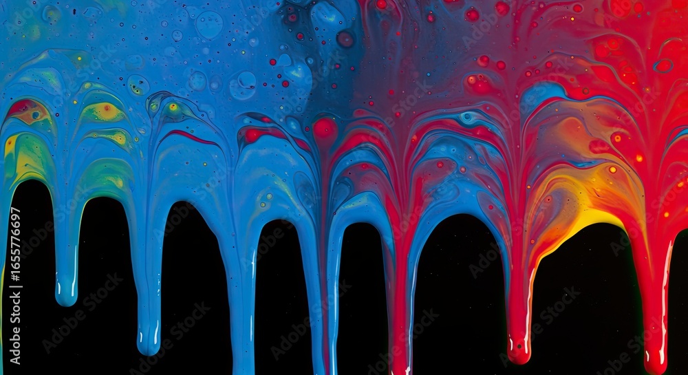 Whimsical paint drip seal with vibrant colorful paint drops Whimsical paint drip seal with vibrant colorful paint drops