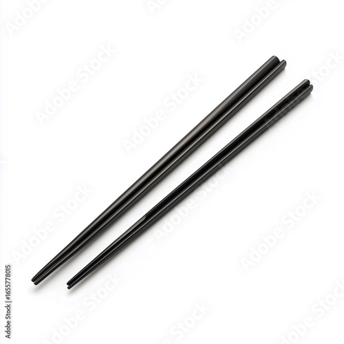 Wallpaper Mural Single chopstick pair, matte black, aligned parallel Torontodigital.ca