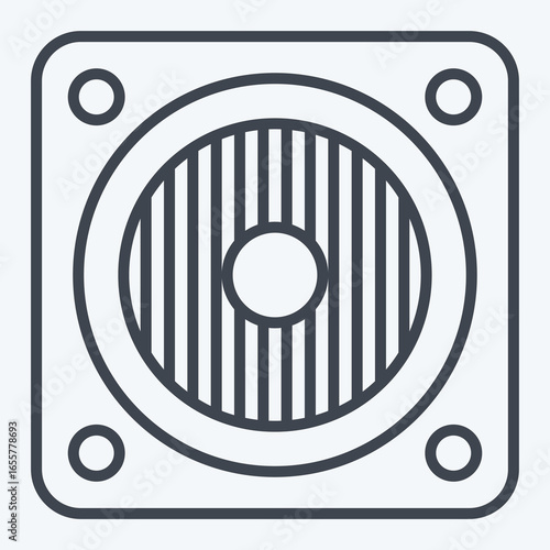 Icon Woofer. related to Instruments symbol. line style. design editable