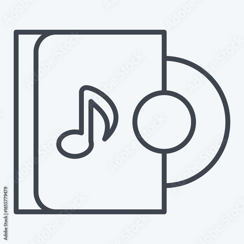 Icon Music Album CD. related to Instruments symbol. line style. design editable