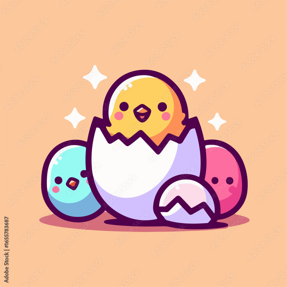 Obraz premium flat illustration of chick
