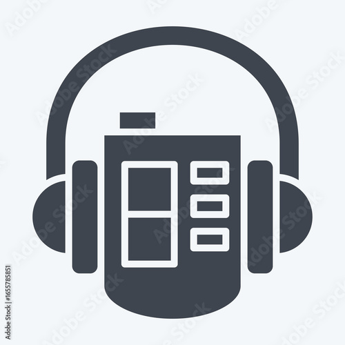 Icon Walkman. related to Instruments symbol. glyph style. design editable