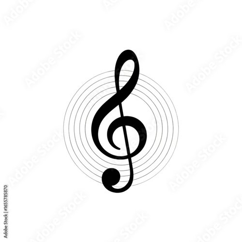 treble clef isolated on white background
