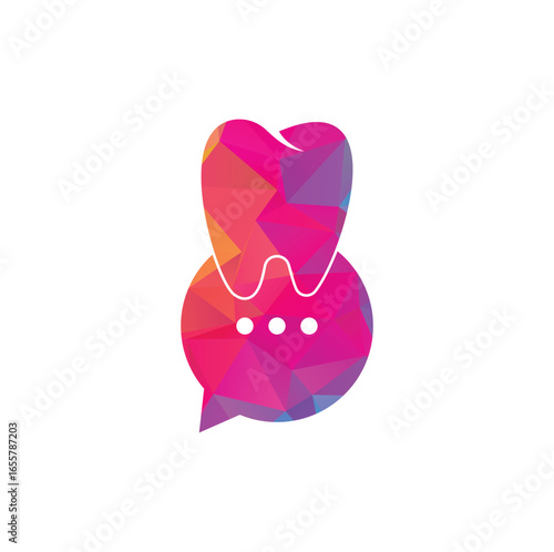 Modern dental chat logo design. 