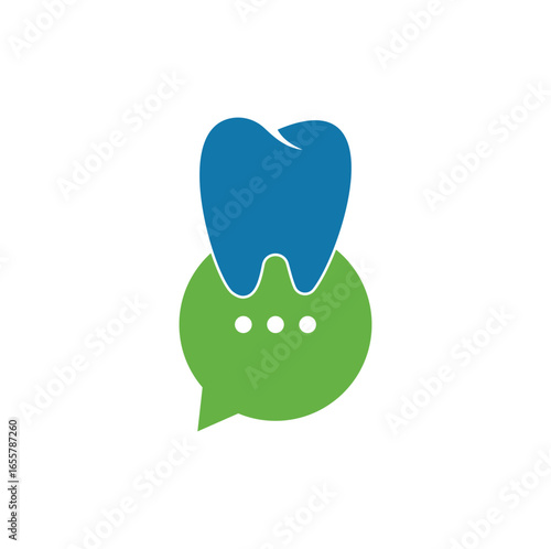 Modern dental chat logo design. Dental consulting icon.