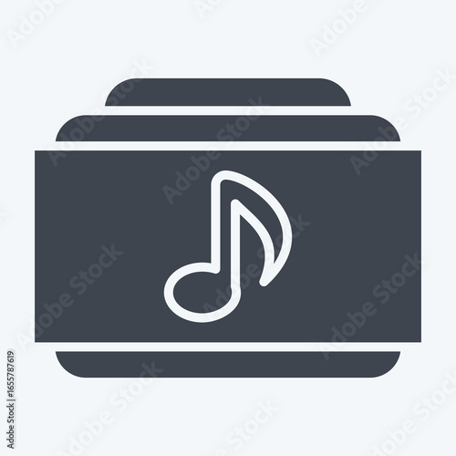 Icon Music Folder. related to Instruments symbol. glyph style. design editable