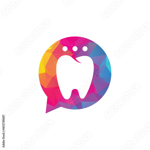 Modern dental chat logo design. Dental consulting icon.