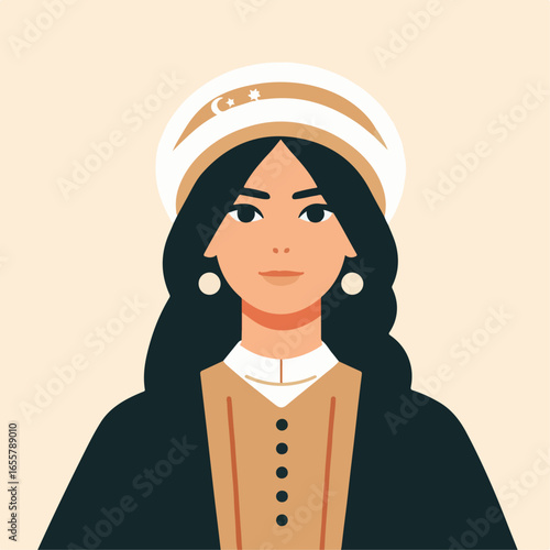 flat illustration of turkish woman