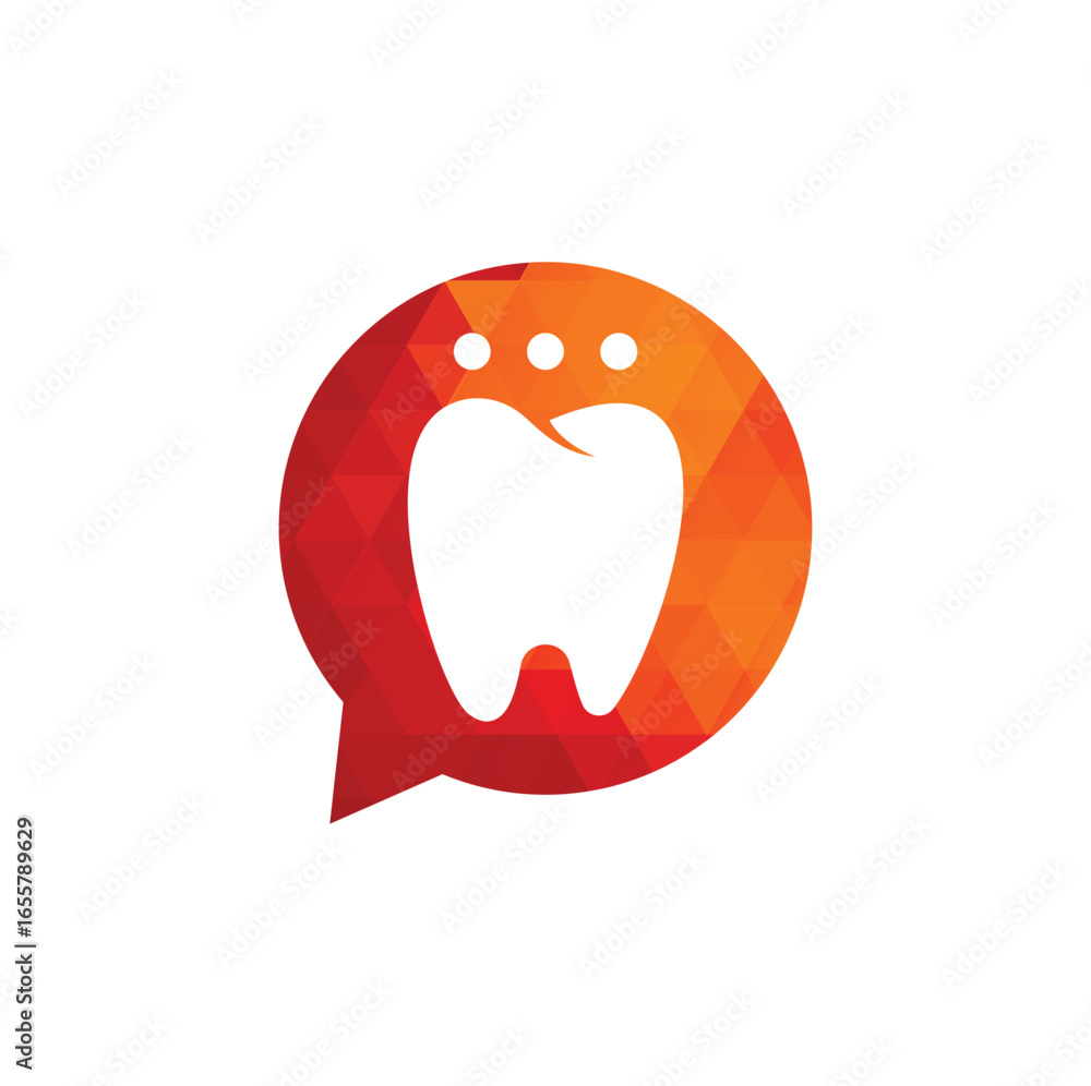 Obraz premium Modern dental chat logo design. Dental consulting icon.