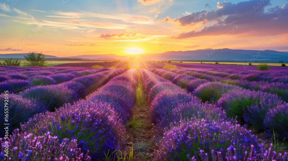 Fototapeta premium Purple Blooms Under the Summer Sun