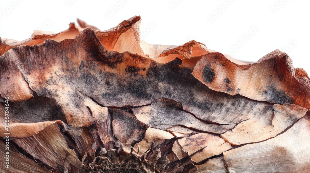Naklejka premium Natural textures of dried leaves close-up photography botanical art minimalist style aesthetic composition