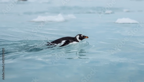 penguin in water