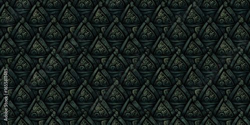 Intricate geometric seamless pattern with repetitive abstract triangular design