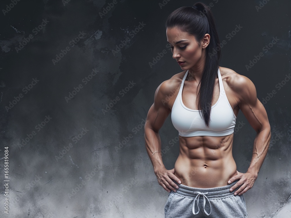 Obraz premium Strength and Dedication. Strong Woman in a Gym