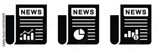 Business news icon, vector illustration