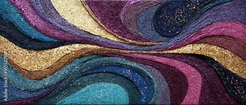 Abstract swirling texture with rich jewel tones and gold accents