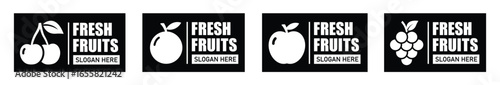 Fresh fruits logo labels icon, vector illustration