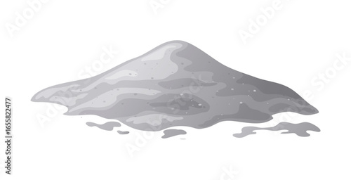 Cement pile, heap of gravel. Building material sand element. Vector illustration isolated on white background
