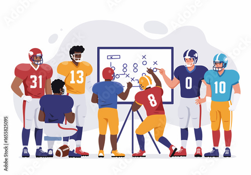 American Football Strategy Team Huddle Planning Playbook