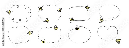 Flying bee frame and speech bubble material set