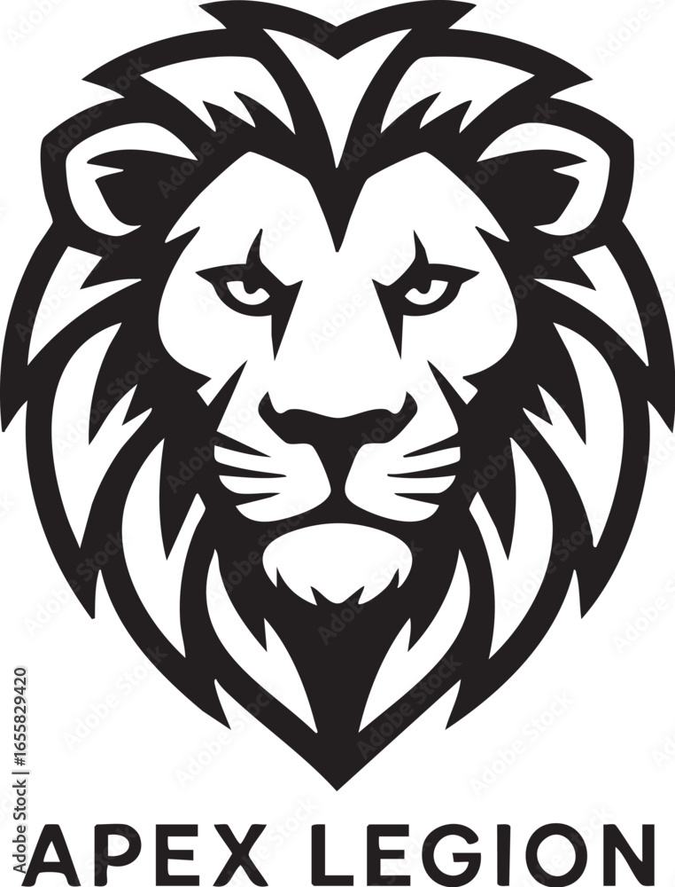 Obraz premium Lion Head Silhouette Vector Logo Design