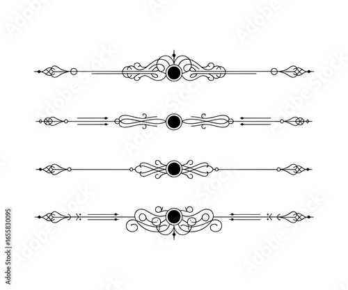 Elegant Dividers Ornate Flourishes Vintage Elements for Embellishing Text and Adding a Touch of Class to Designs