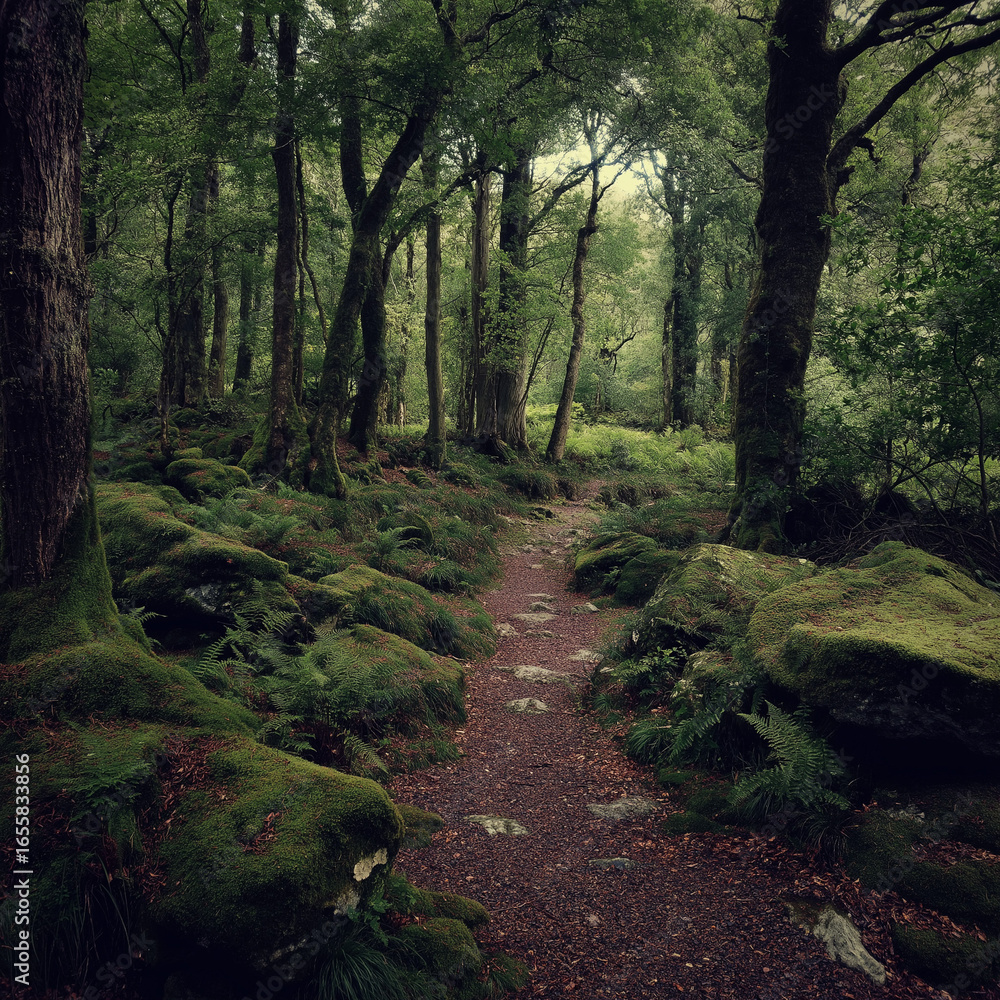 Naklejka premium Killarney National Park woods (Ireland)