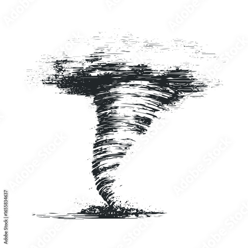 Abstract tornado illustration depicting dynamic swirling motion