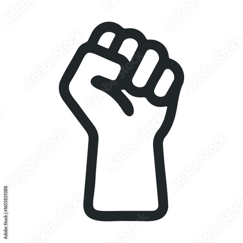 Black raised fist icon symbolizing unity and resistance