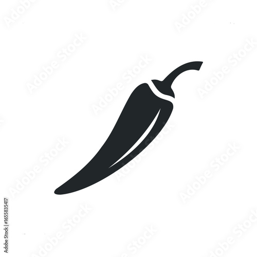 Black chili pepper icon on white background
