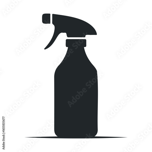 Silhouette of spray bottle isolated on white background